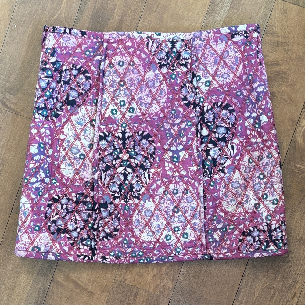 NWT Free People Floral Quilted Mini Skirt with Pockets